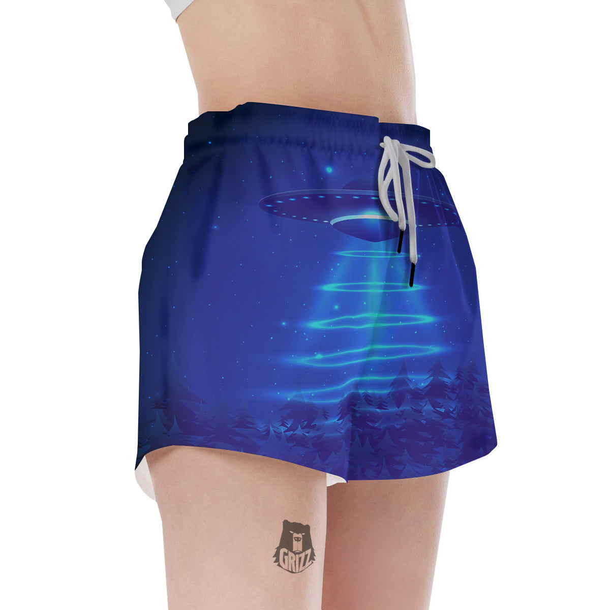 Unidentified Flying Object Blue Print Women's Shorts-grizzshop