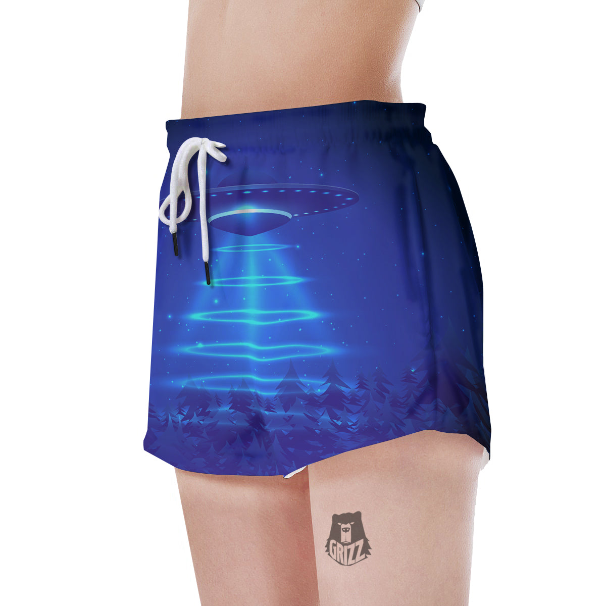Unidentified Flying Object Blue Print Women's Shorts-grizzshop