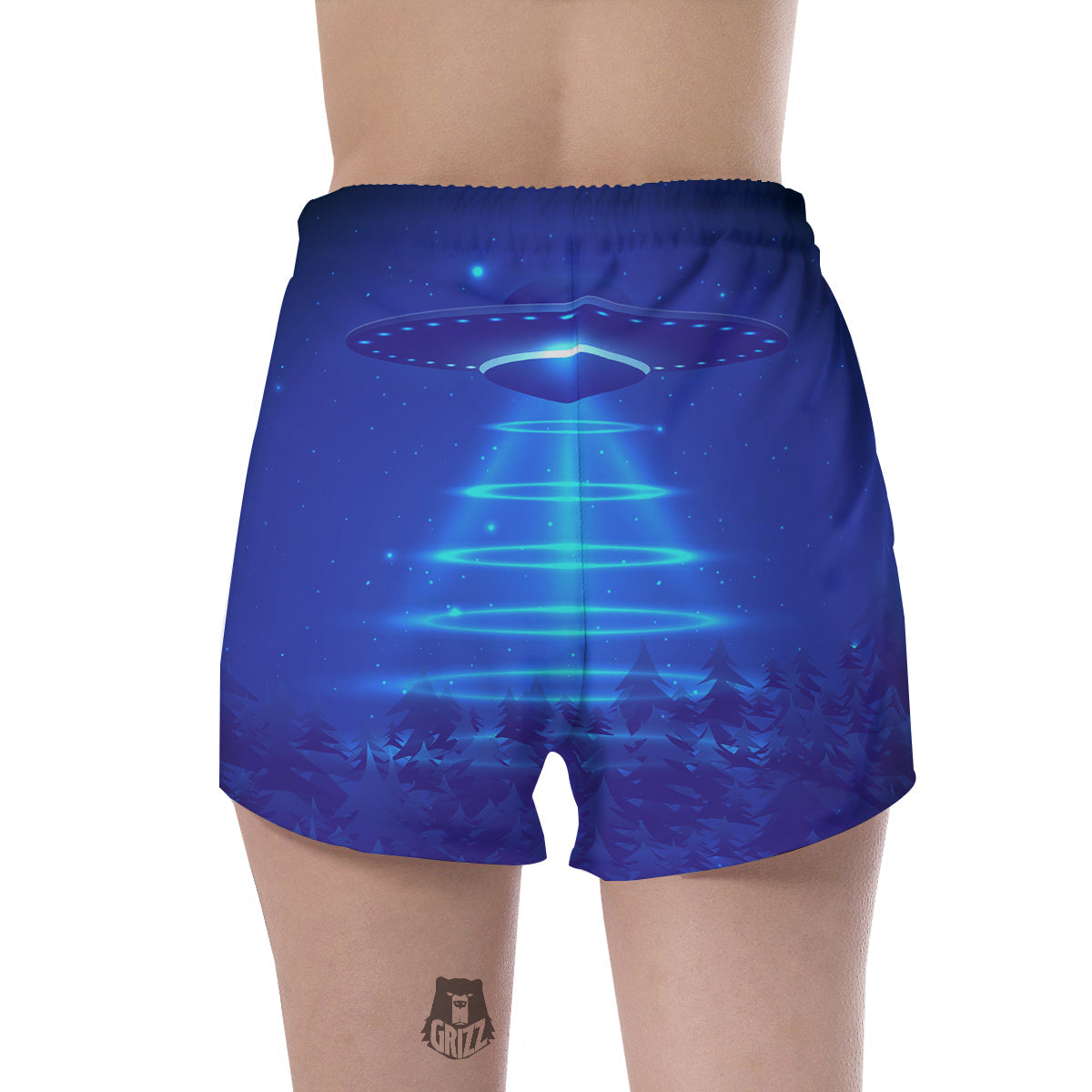 Unidentified Flying Object Blue Print Women's Shorts-grizzshop