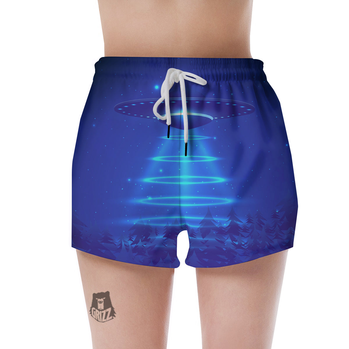 Unidentified Flying Object Blue Print Women's Shorts-grizzshop