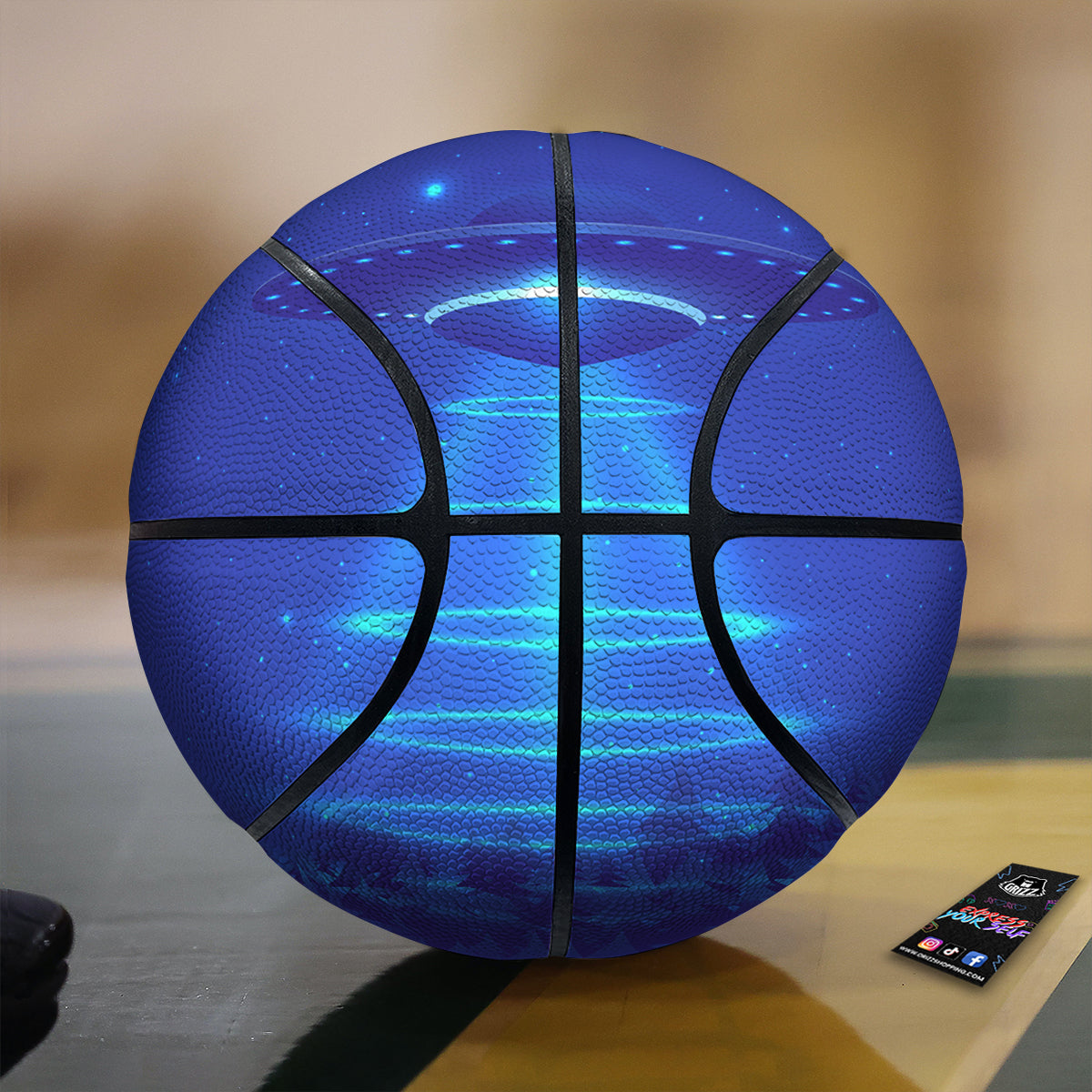 Unidentified Flying Object Blue Print Basketball