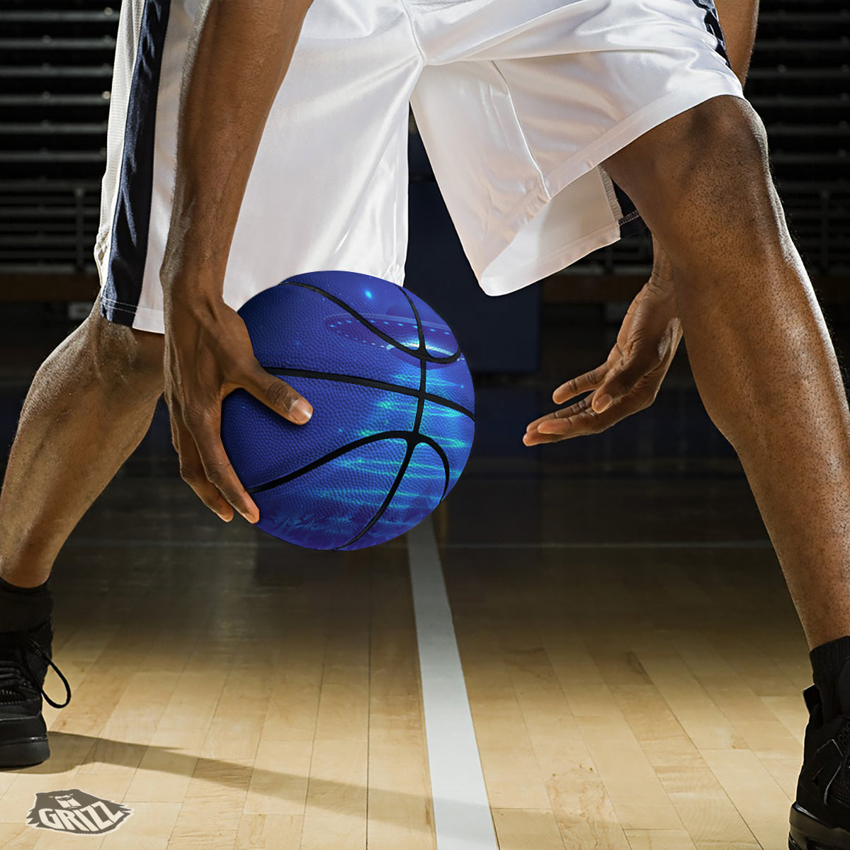 Unidentified Flying Object Blue Print Basketball