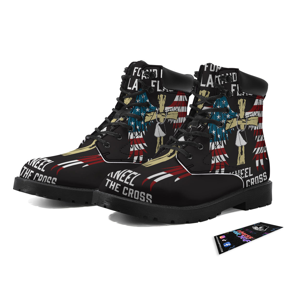 United We Stand American Flag Print Boots-grizzshop