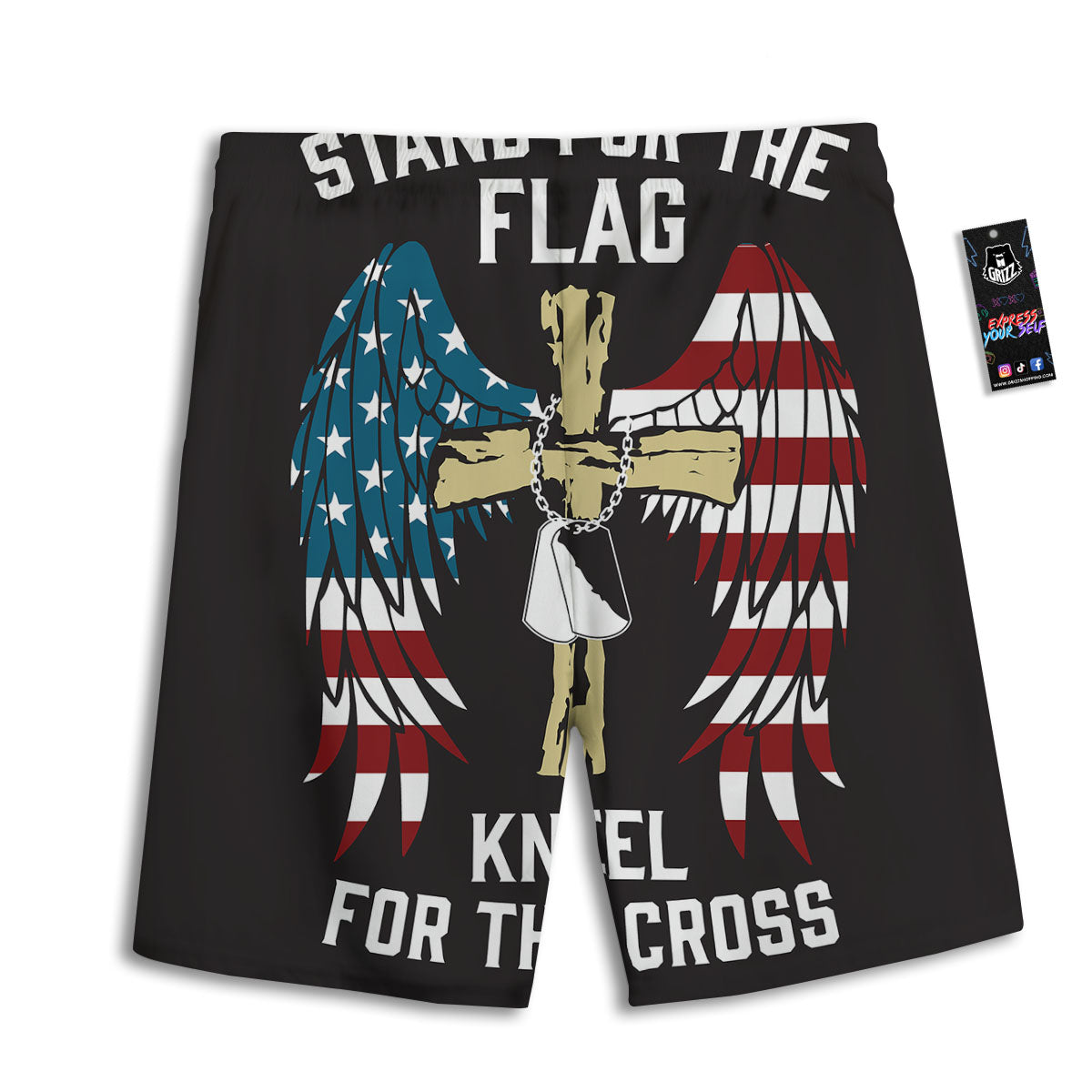 United We Stand American Flag Print Men's Athletic Shorts