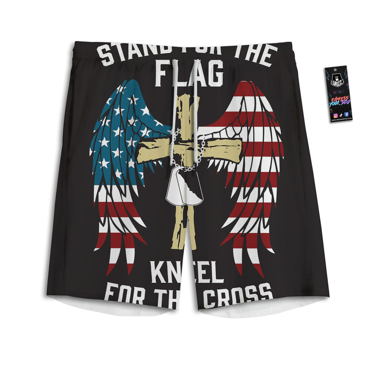 United We Stand American Flag Print Men's Athletic Shorts