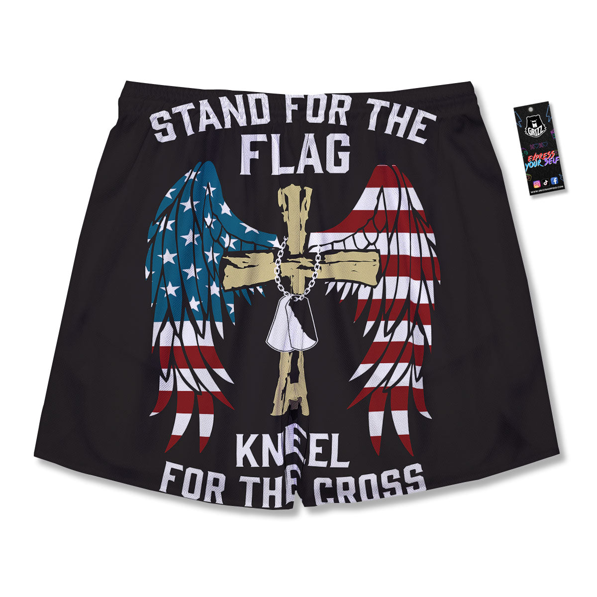 United We Stand American Flag Print Men's Running Shorts-grizzshop