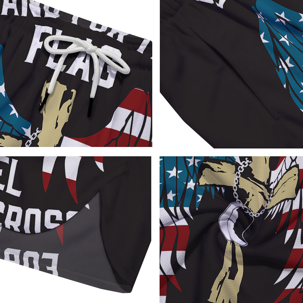 United We Stand American Flag Print Men's Running Shorts-grizzshop