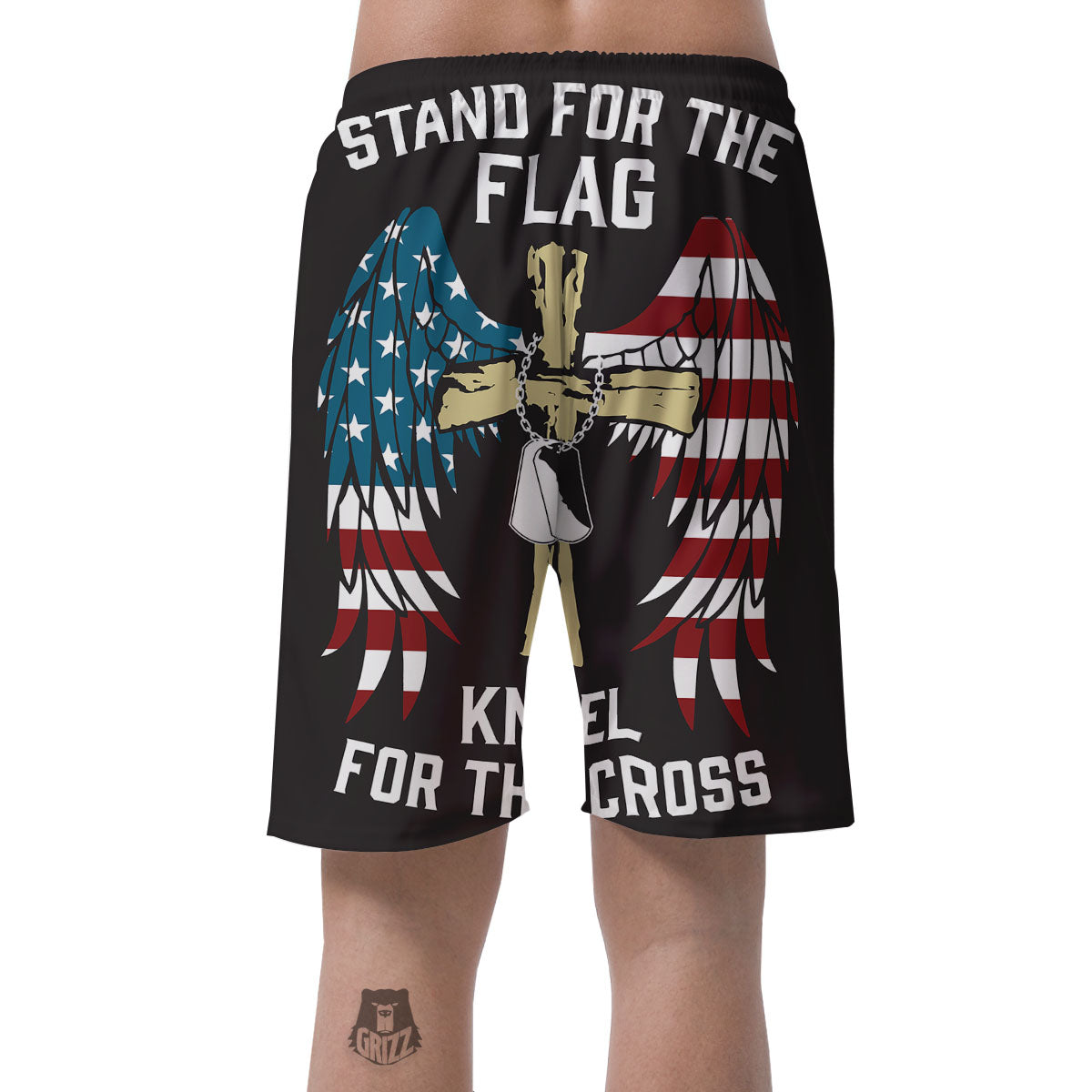 United We Stand American Flag Print Men's Shorts-grizzshop