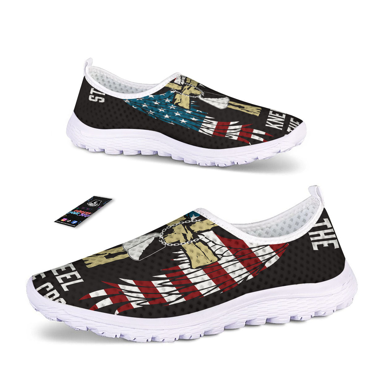 United We Stand American Flag Print Nurse Shoes-grizzshop