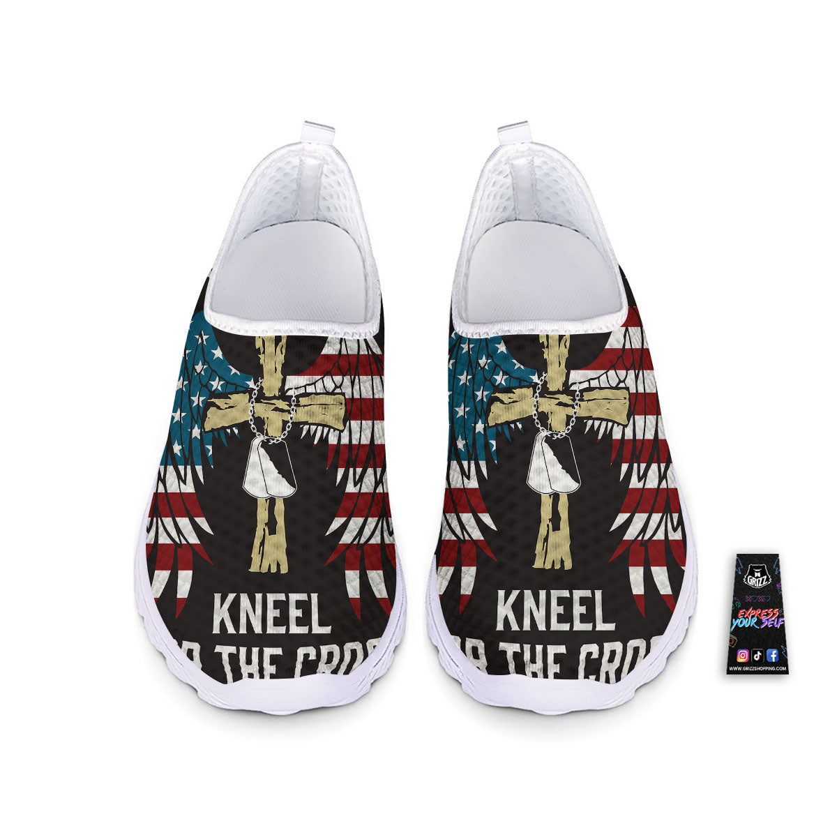 United We Stand American Flag Print Nurse Shoes-grizzshop