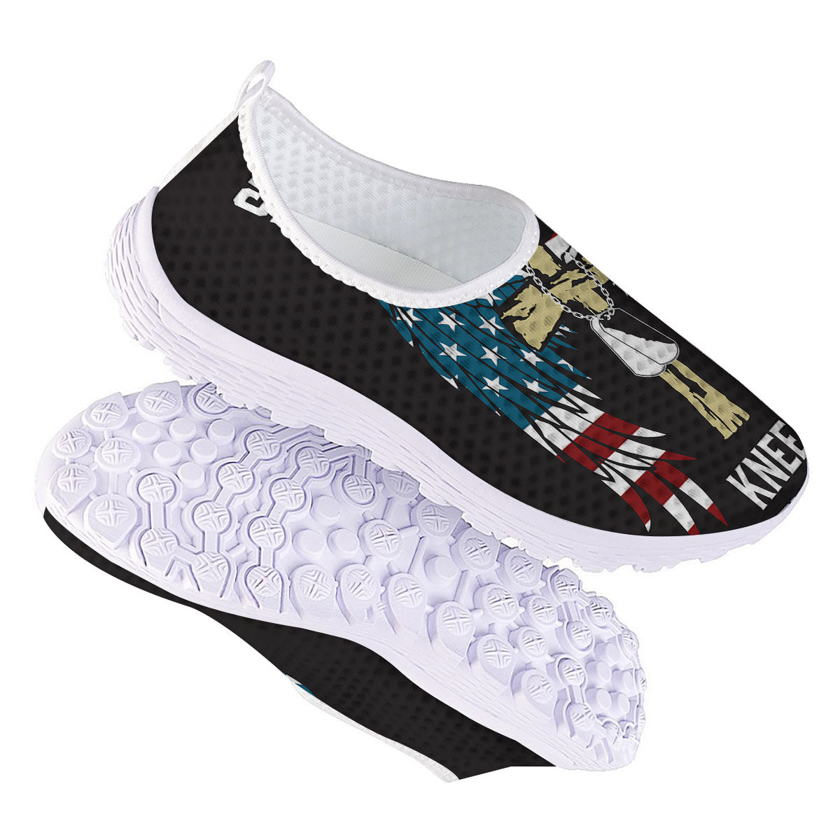 United We Stand American Flag Print Nurse Shoes-grizzshop