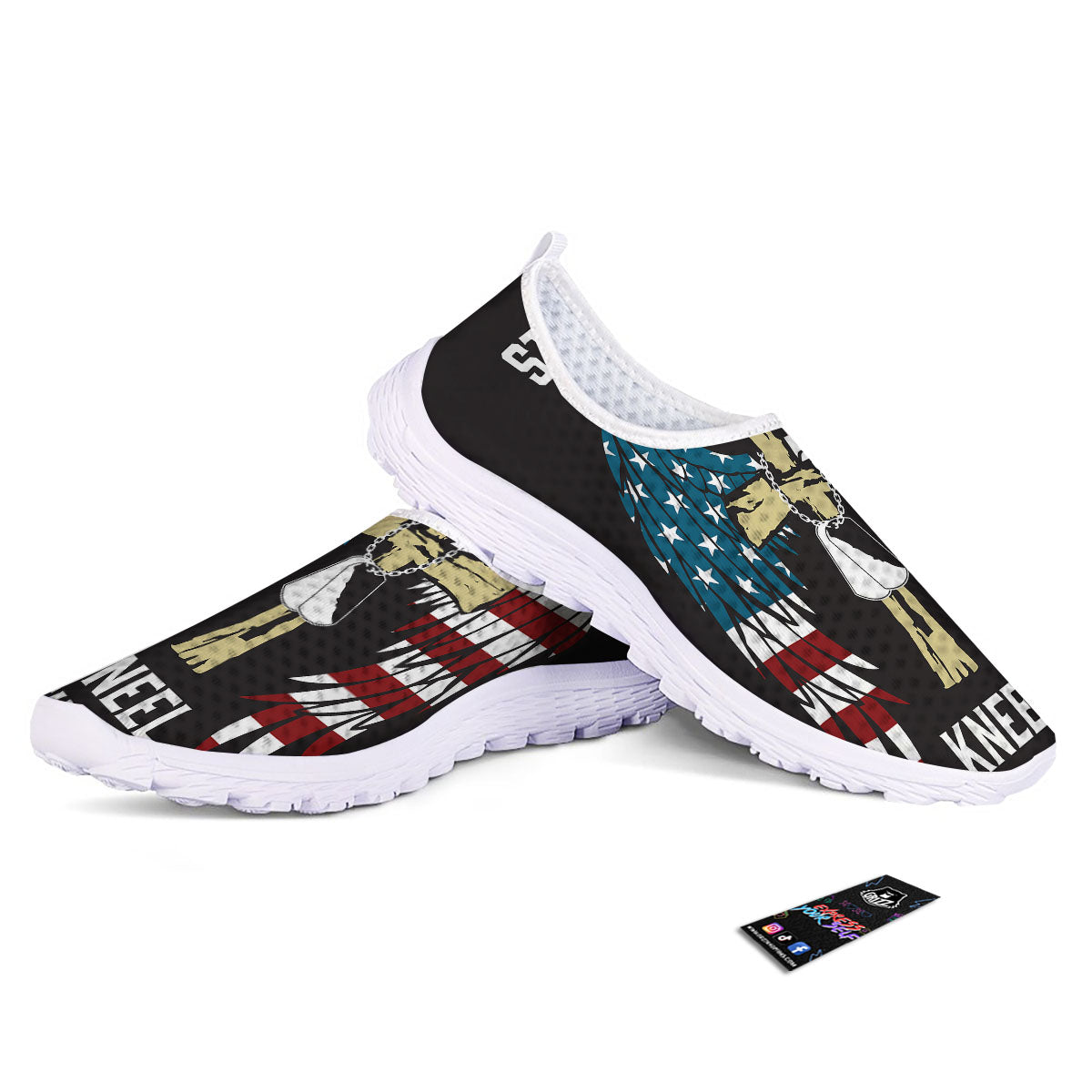 United We Stand American Flag Print Nurse Shoes-grizzshop