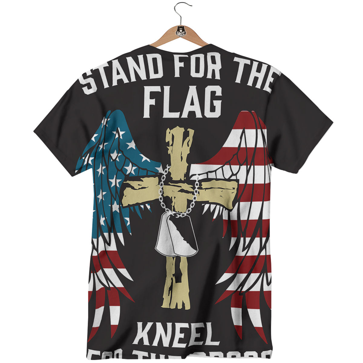 United We Stand American Flag Print T-Shirt-grizzshop