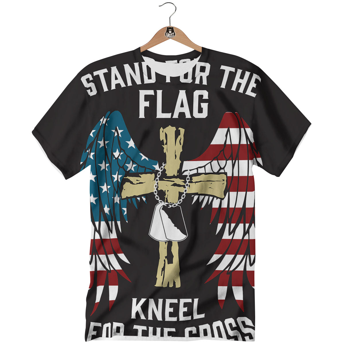 United We Stand American Flag Print T-Shirt-grizzshop
