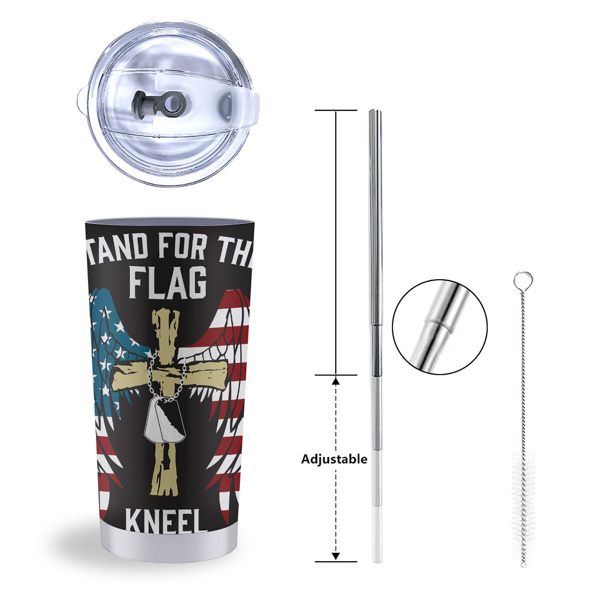 United We Stand American Flag Print Tumbler-grizzshop