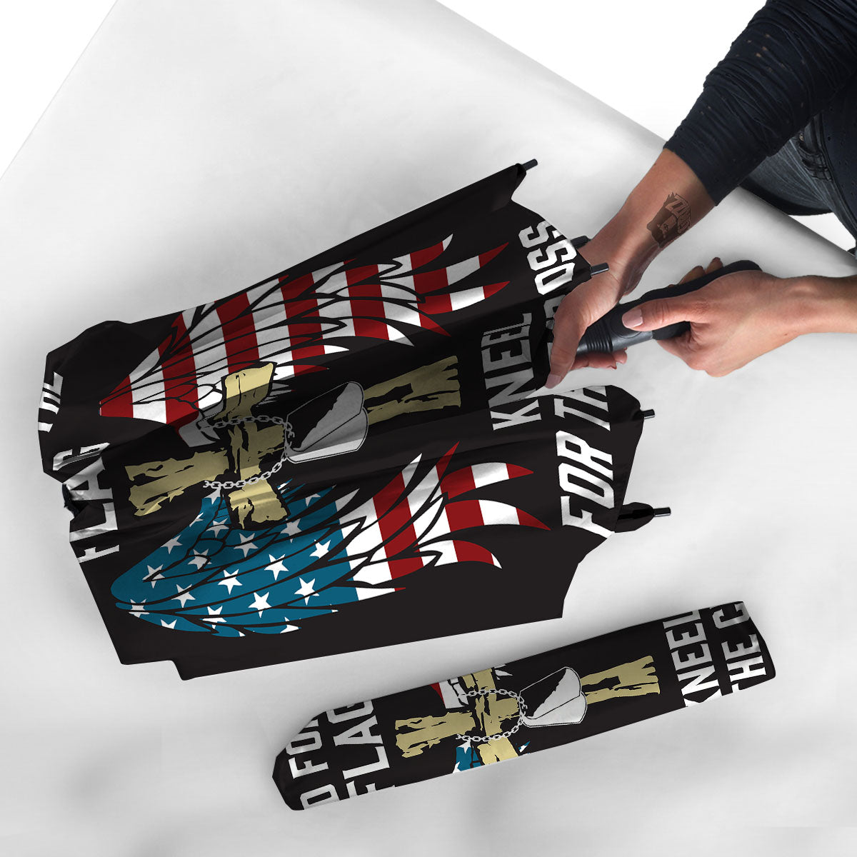 United We Stand American Flag Print Umbrella-grizzshop