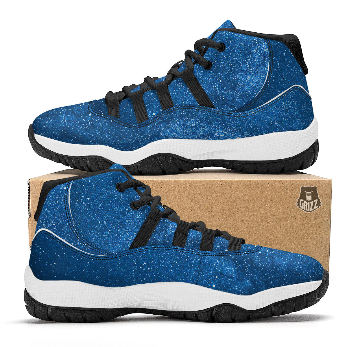 Universe Galaxy Milky Way Print Black Bball Shoes-grizzshop