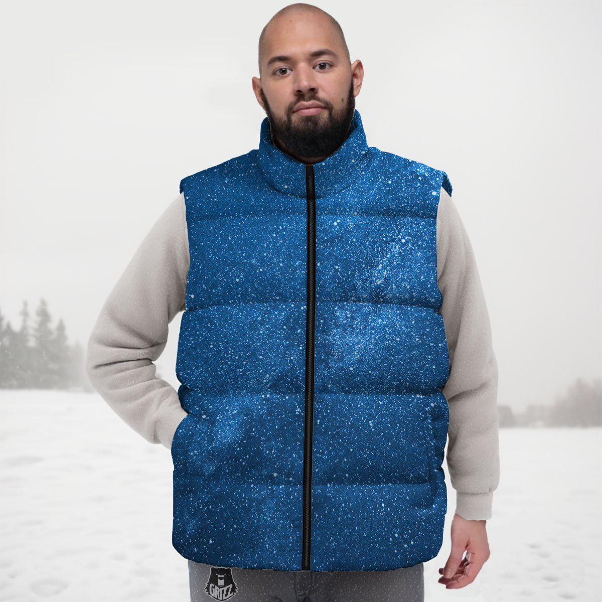Universe Galaxy Milky Way Print Down Vest