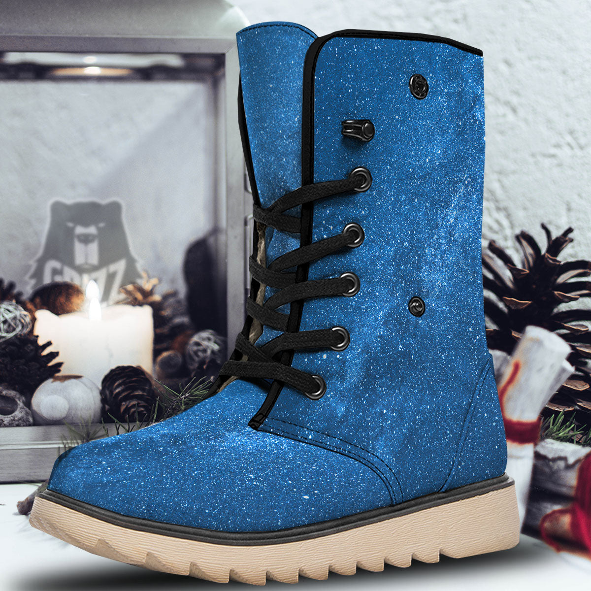 Universe Galaxy Milky Way Print Snow Boots-grizzshop