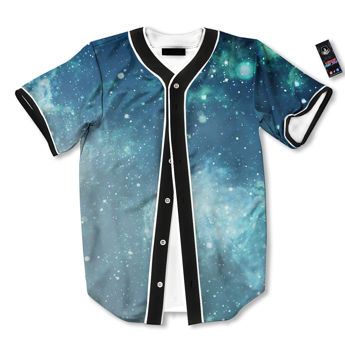 Universe Galaxy Space Blue Sky Print Baseball Jersey-grizzshop