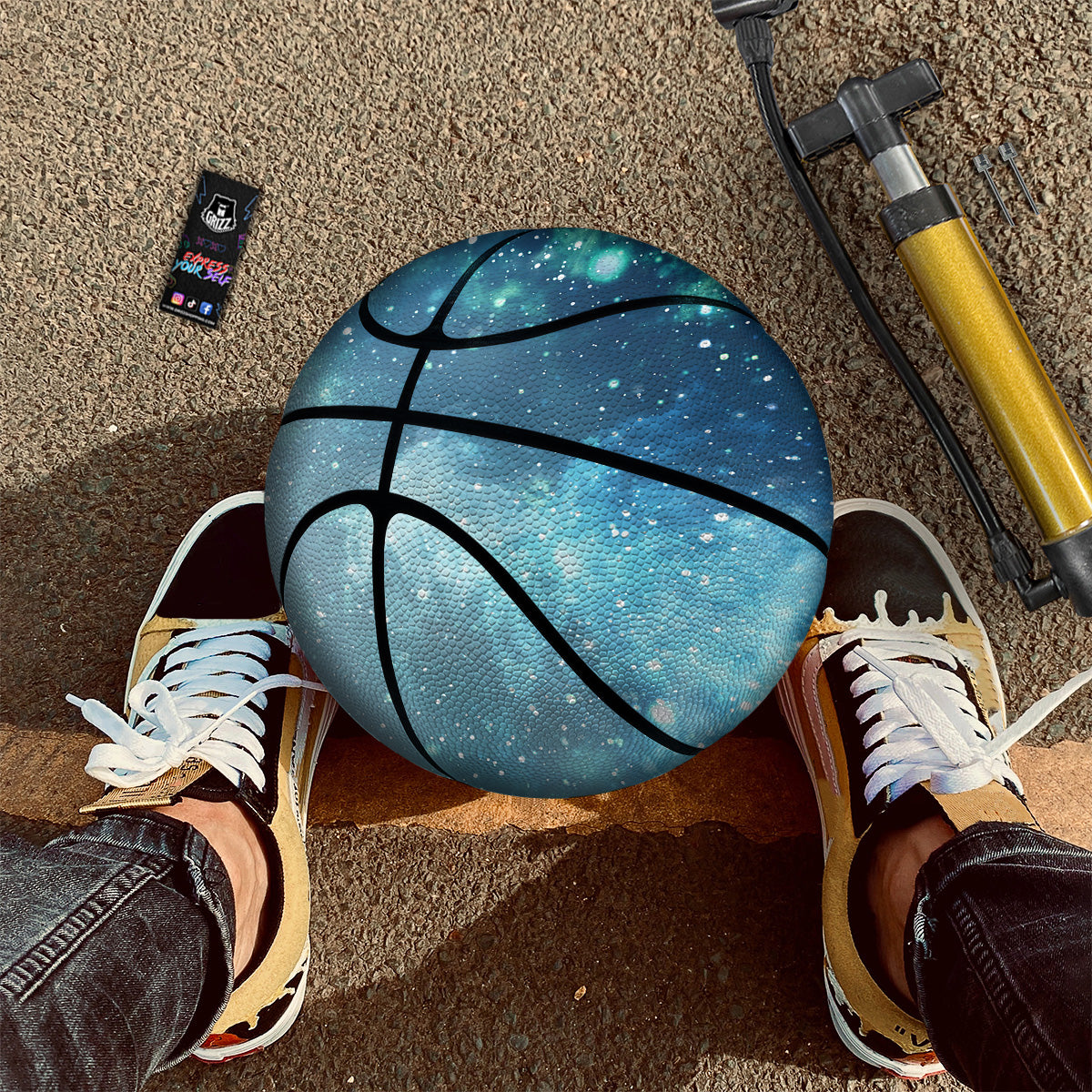 Universe Galaxy Space Blue Sky Print Basketball