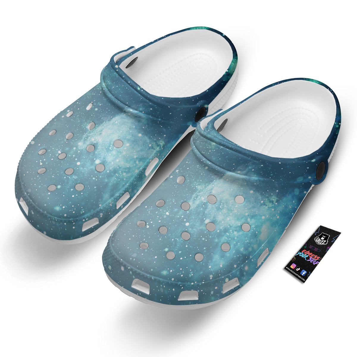 Universe Galaxy Space Blue Sky Print Clog-grizzshop