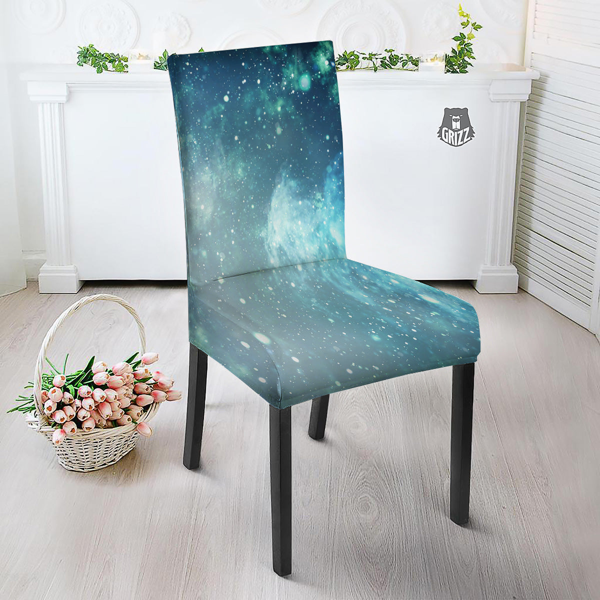 Universe Galaxy Space Blue Sky Print Dining Chair Slipcover-grizzshop