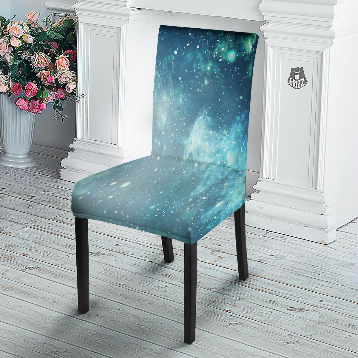 Universe Galaxy Space Blue Sky Print Dining Chair Slipcover-grizzshop