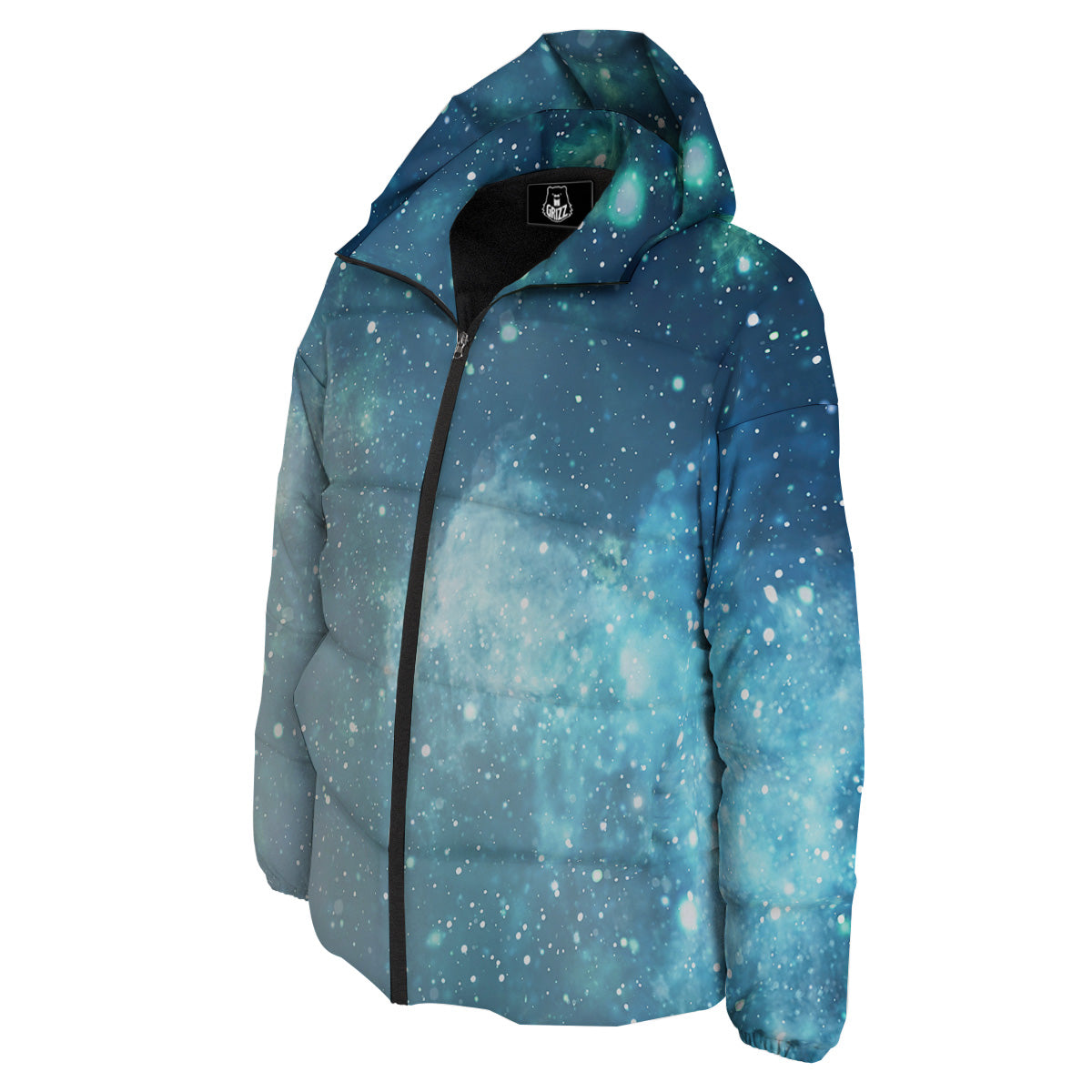 Universe Galaxy Space Blue Sky Print Down Jacket-grizzshop