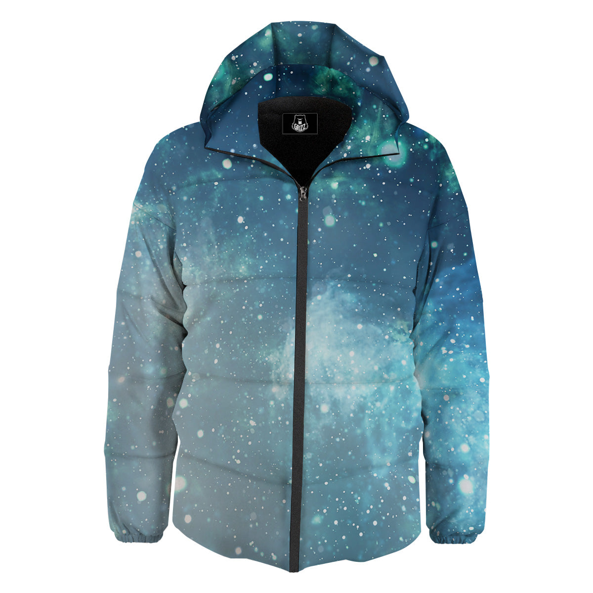 Universe Galaxy Space Blue Sky Print Down Jacket-grizzshop