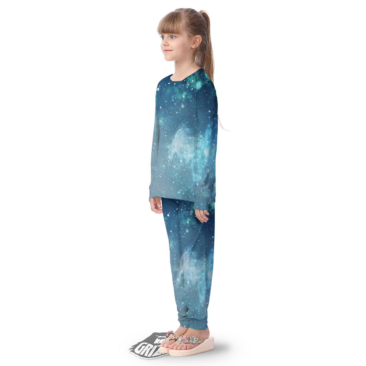 Universe Galaxy Space Blue Sky Print Kid's Pajamas-grizzshop