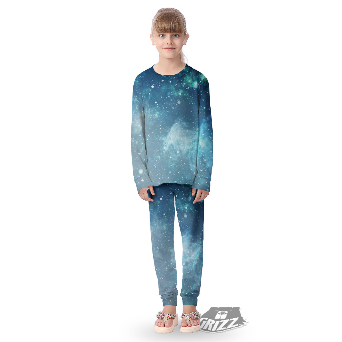 Universe Galaxy Space Blue Sky Print Kid's Pajamas-grizzshop