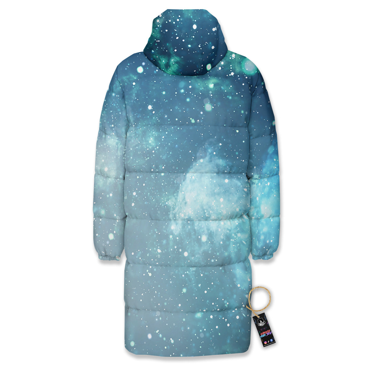 Universe Galaxy Space Blue Sky Print Long Down Jacket