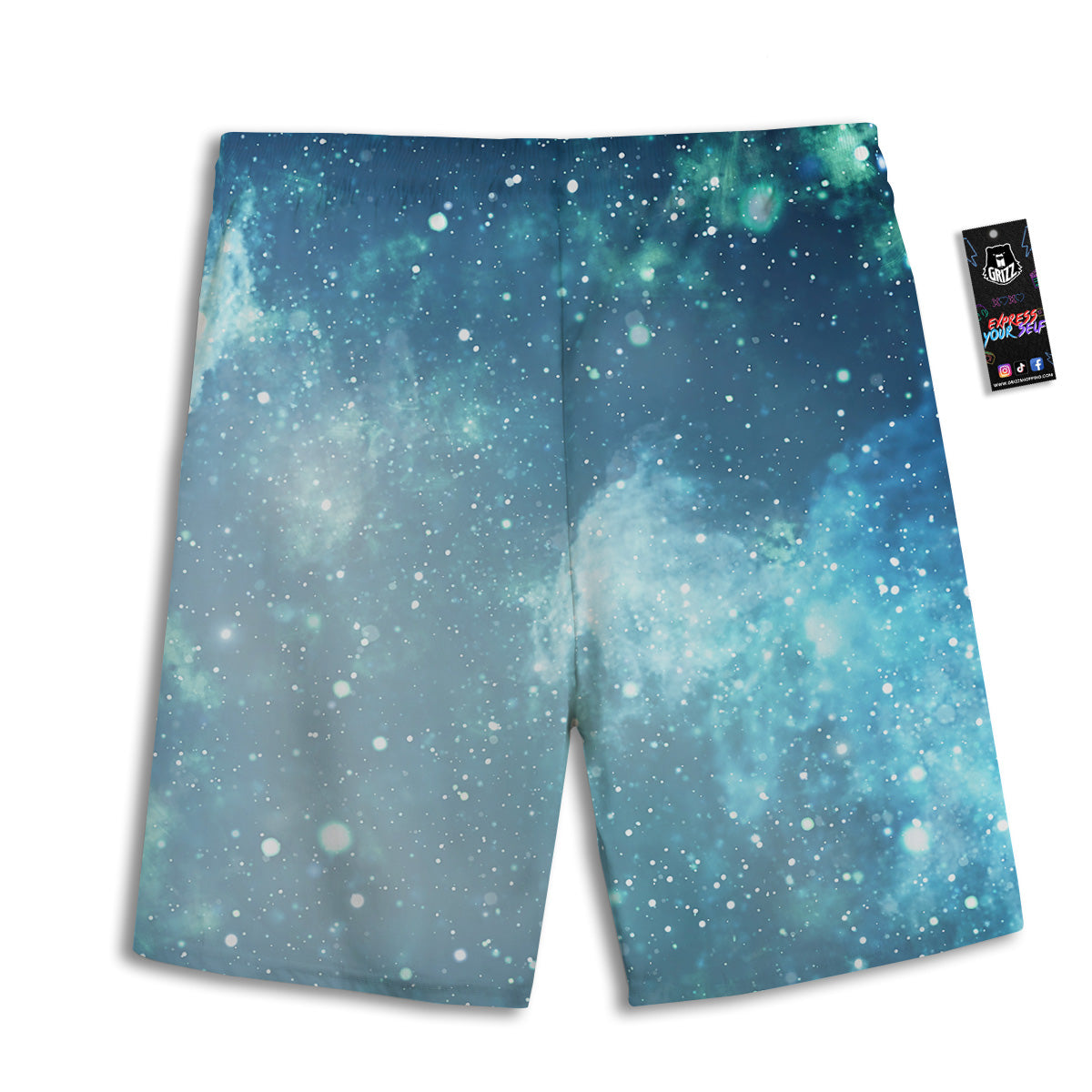 Universe Galaxy Space Blue Sky Print Men's Athletic Shorts