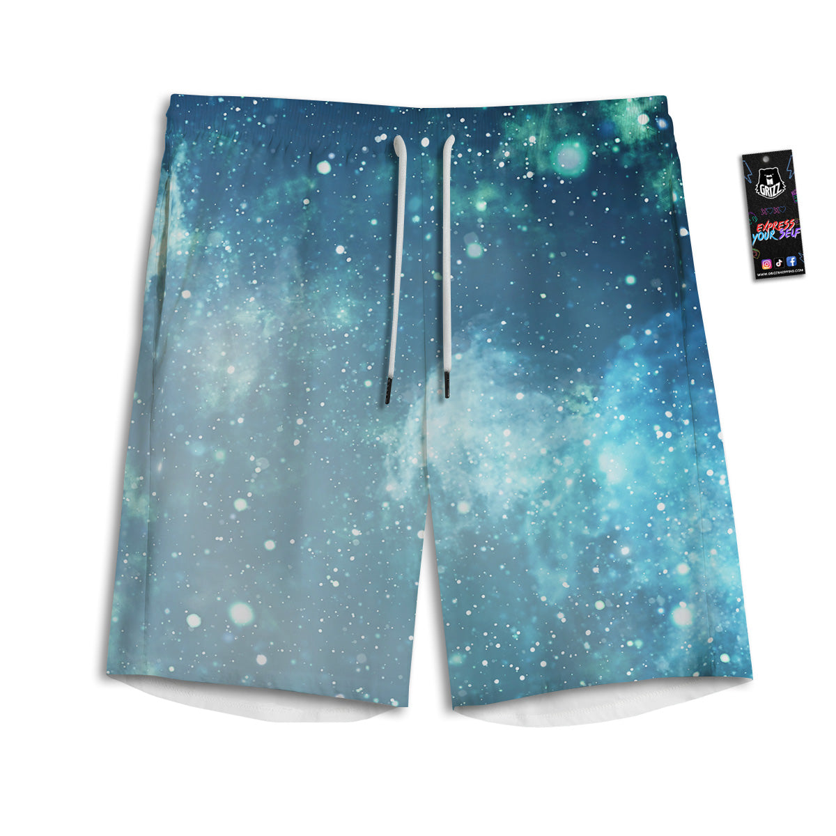 Universe Galaxy Space Blue Sky Print Men's Athletic Shorts
