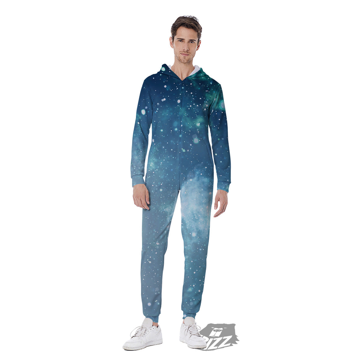 Universe Galaxy Space Blue Sky Print Men's Jumpsuit-grizzshop