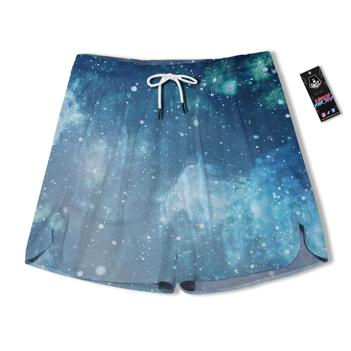 Universe Galaxy Space Blue Sky Print Men's Running Shorts-grizzshop