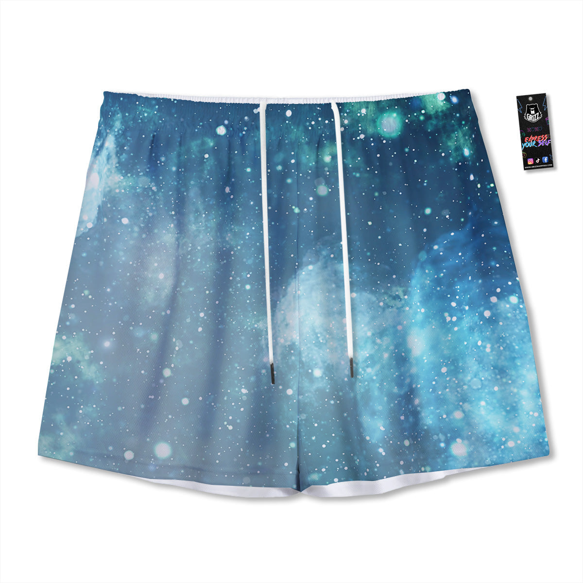 Tropical Hawaiian Dark Print Pattern Mesh Shorts