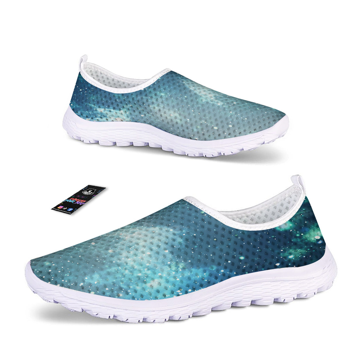 Universe Galaxy Space Blue Sky Print Nurse Shoes-grizzshop