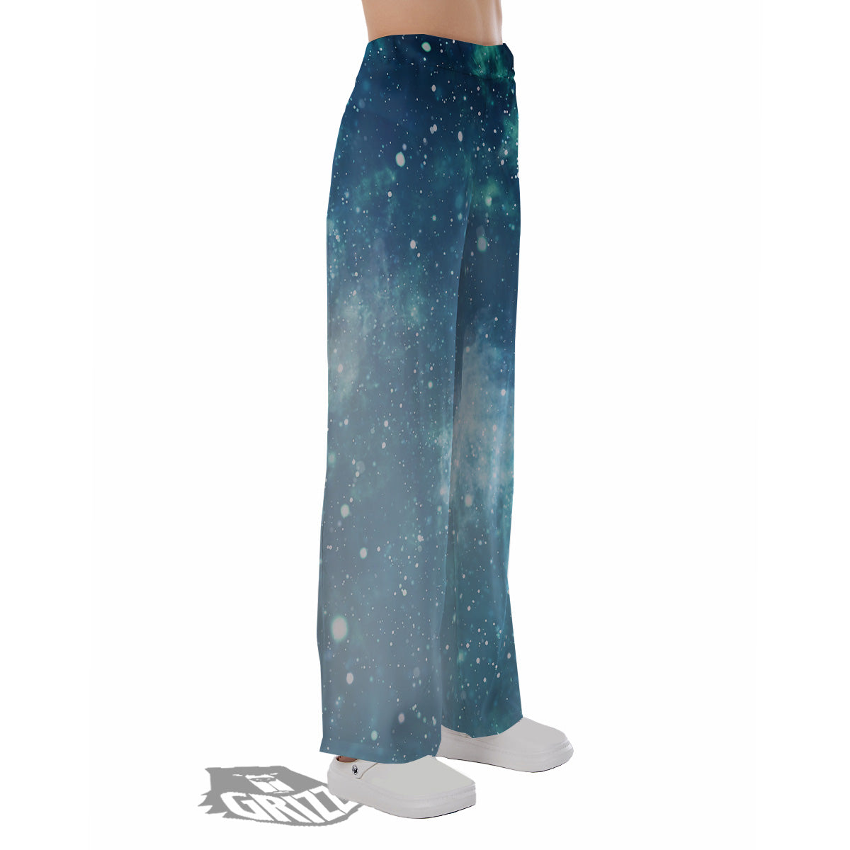 Universe Galaxy Space Blue Sky Print Pajama Pants-grizzshop