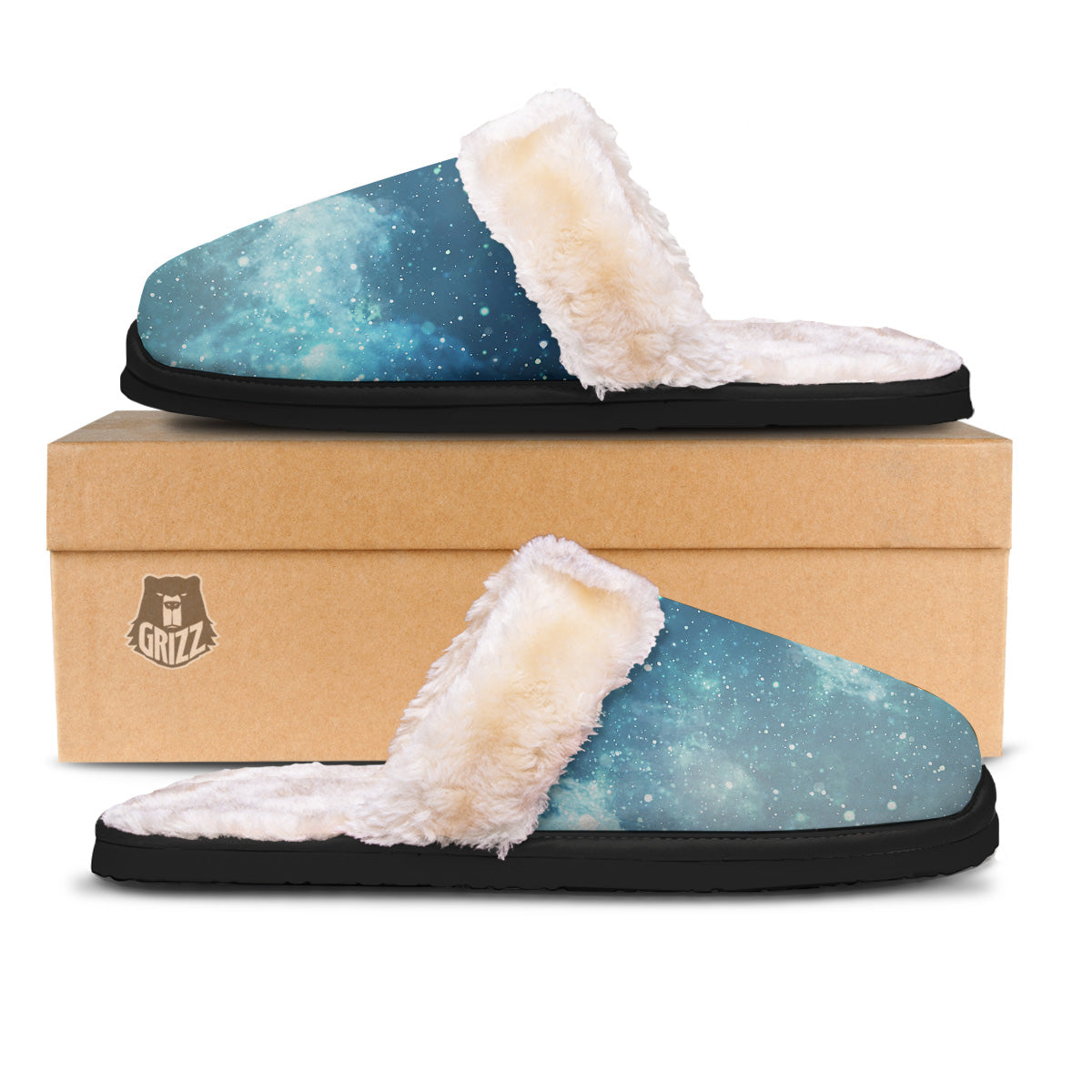 Universe Galaxy Space Blue Sky Print Slippers-grizzshop