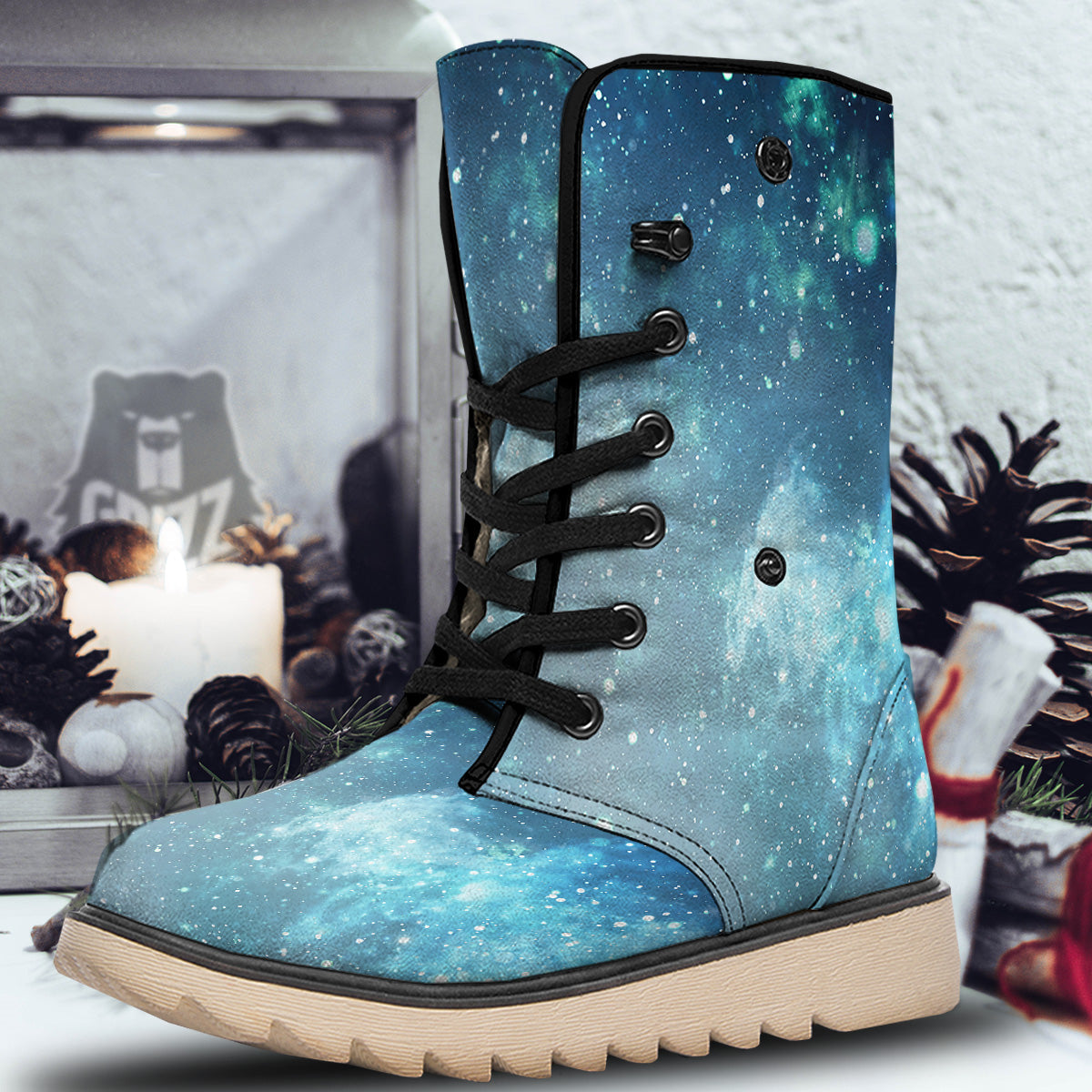 Universe Galaxy Space Blue Sky Print Snow Boots-grizzshop