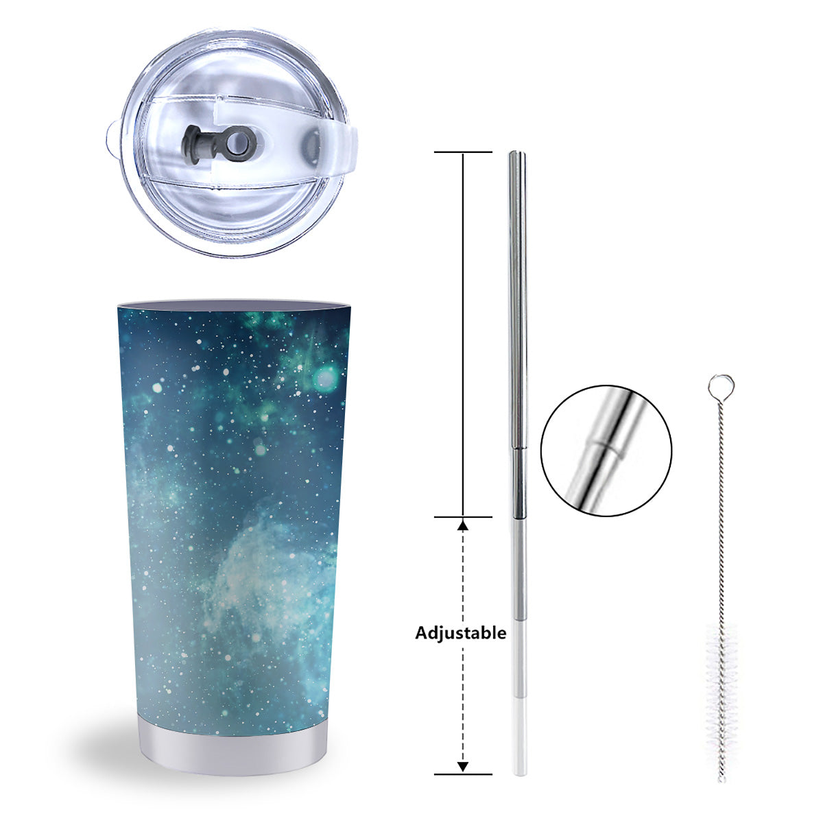 Universe Galaxy Space Blue Sky Print Tumbler-grizzshop