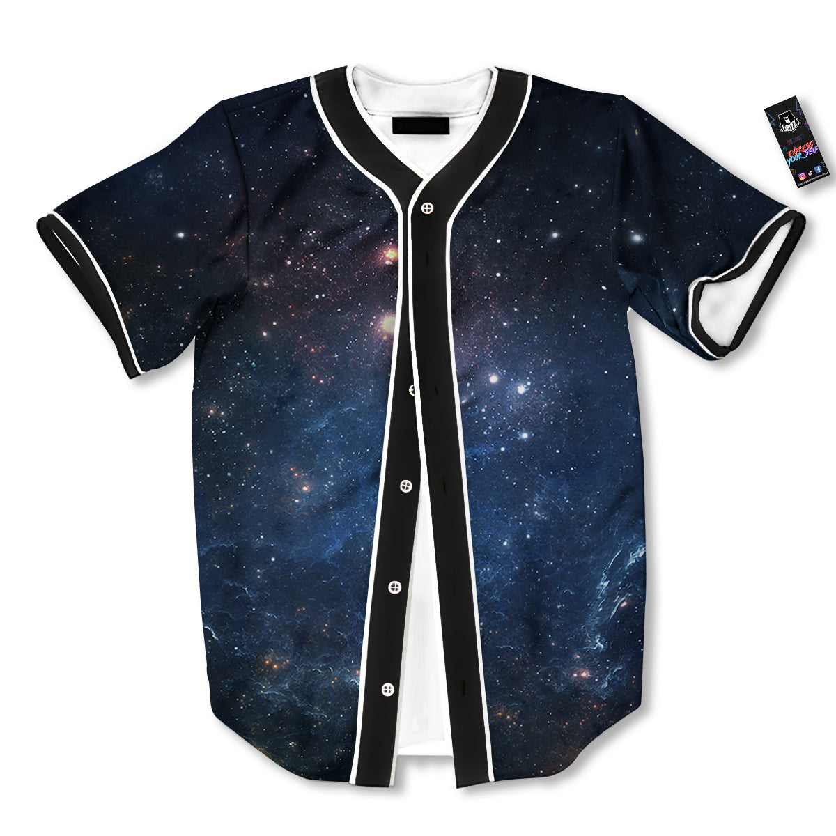 Universe Galaxy Space Dark Nebula Print Baseball Jersey-grizzshop
