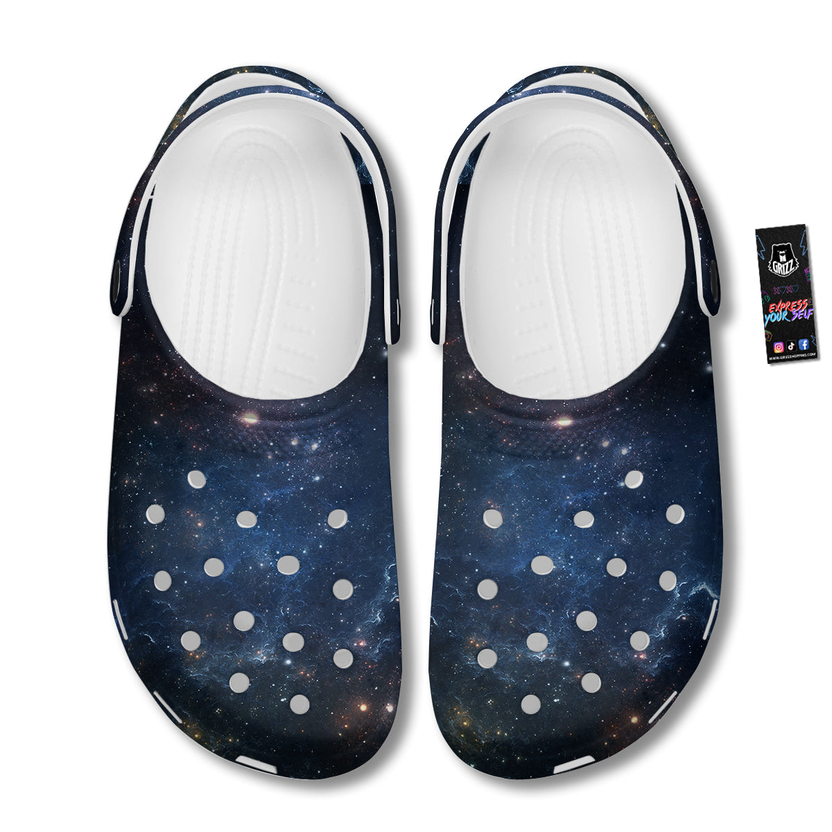 Universe Galaxy Space Dark Nebula Print Clog-grizzshop
