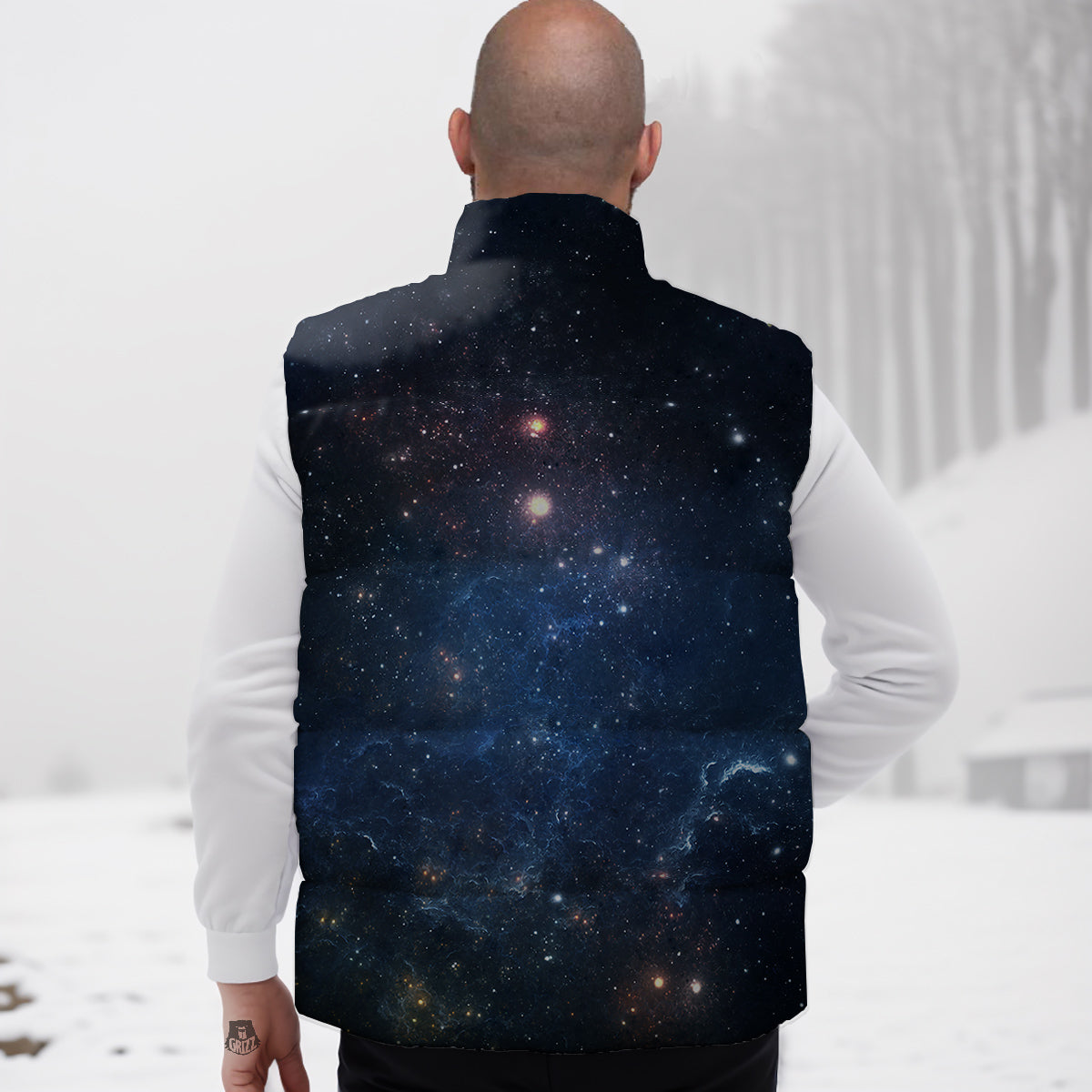Universe Galaxy Space Dark Nebula Print Down Vest