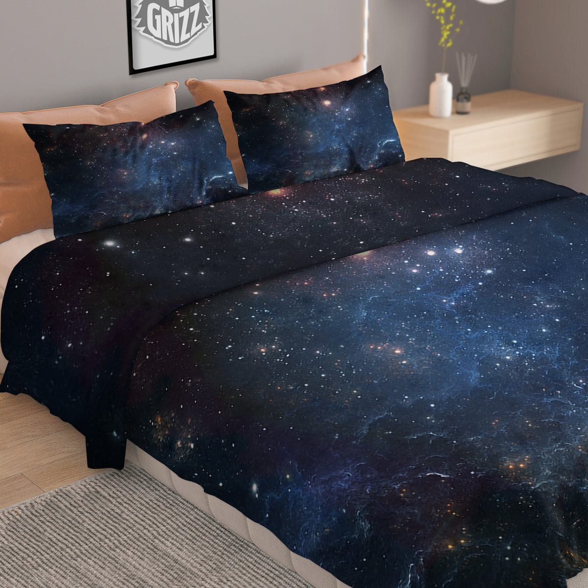 Universe Galaxy Space Dark Nebula Print Duvet Cover Bedding Set