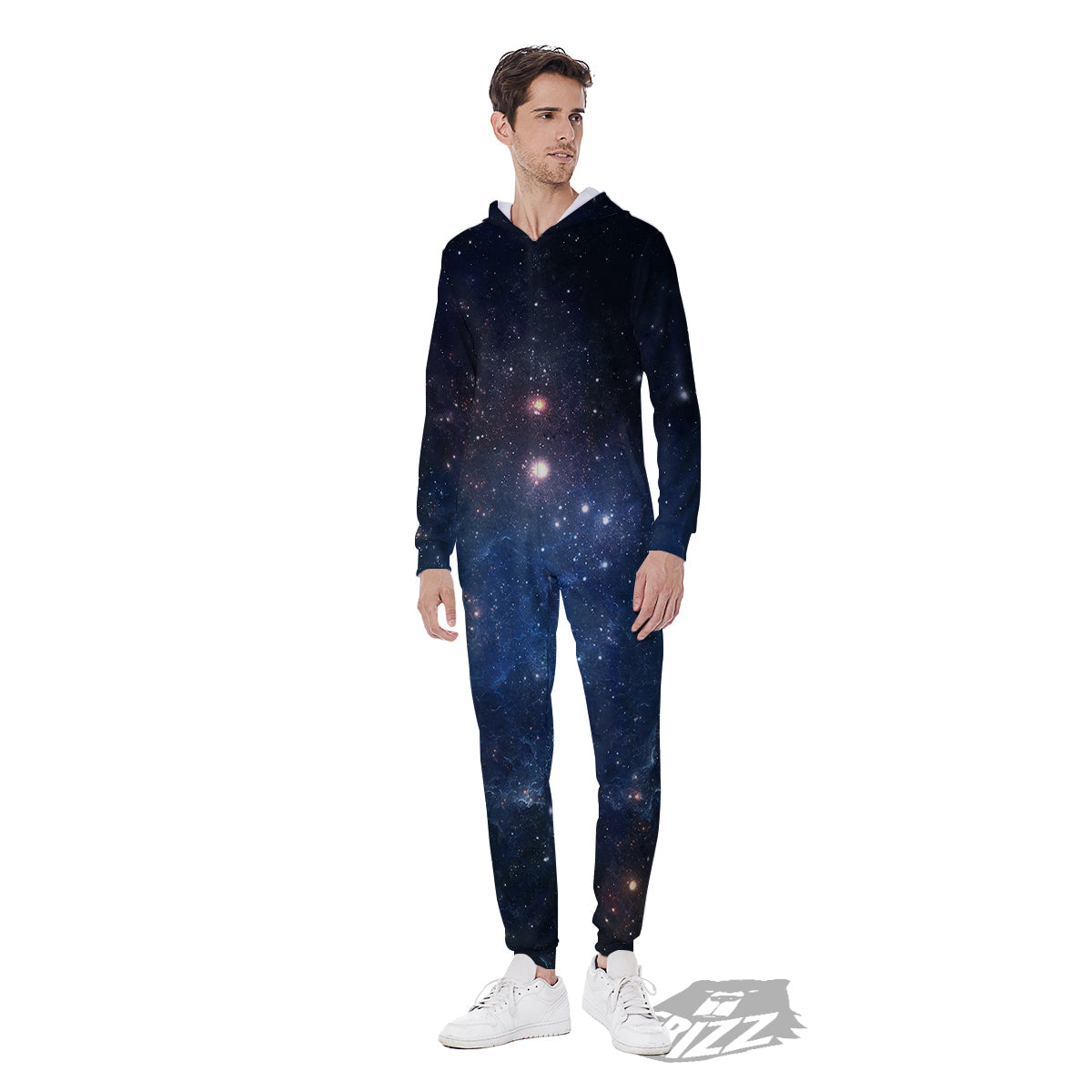 Universe Galaxy Space Dark Nebula Print Men's Jumpsuit-grizzshop