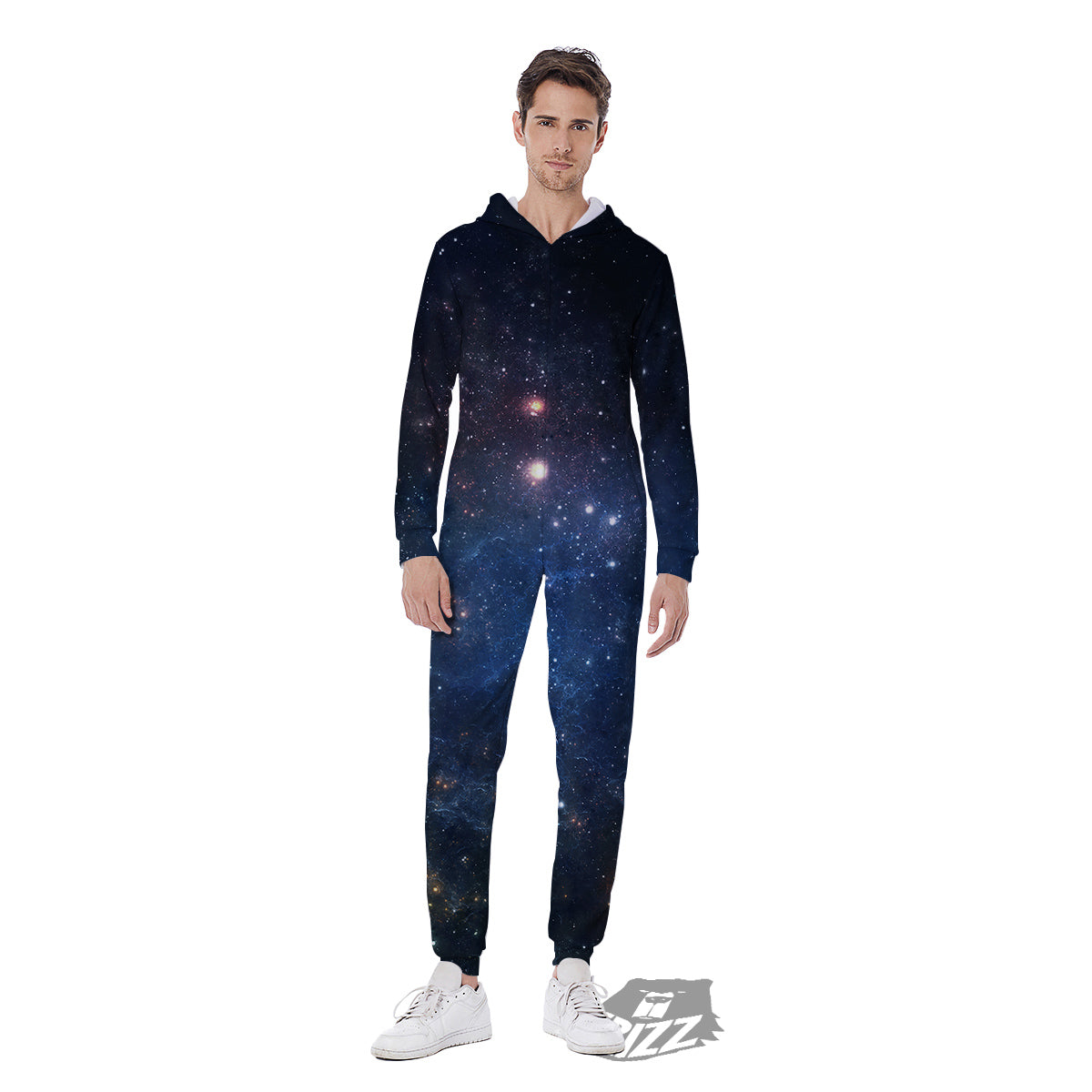 Universe Galaxy Space Dark Nebula Print Men's Jumpsuit-grizzshop