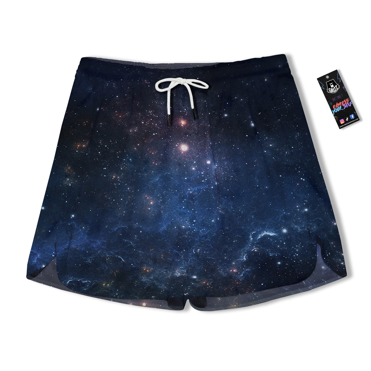 Universe Galaxy Space Dark Nebula Print Men's Running Shorts-grizzshop